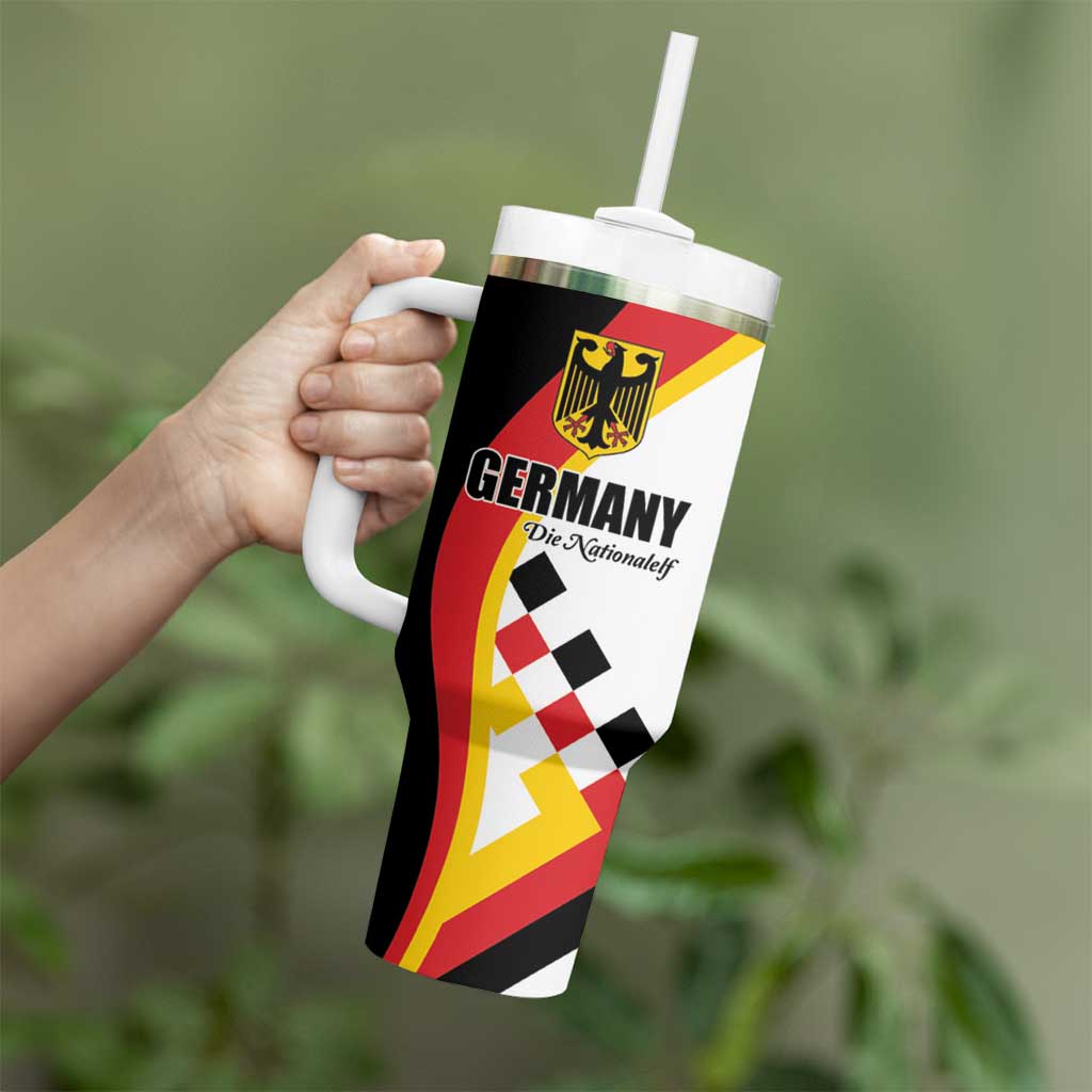 Custom Germany Football Tumbler With Handle Auf gehts Deutschland Girls - Wonder Print Shop