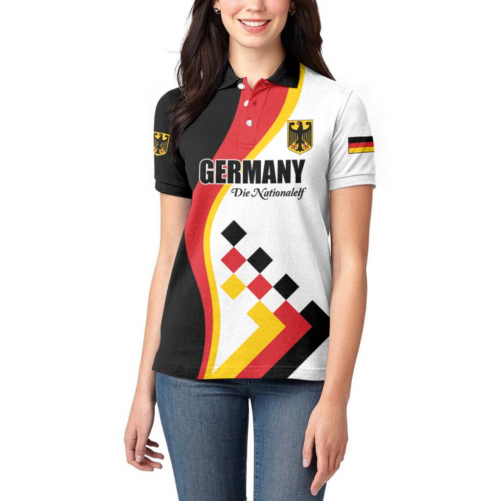 Custom Germany Football Women Polo Shirt Auf gehts Deutschland Girls - Wonder Print Shop