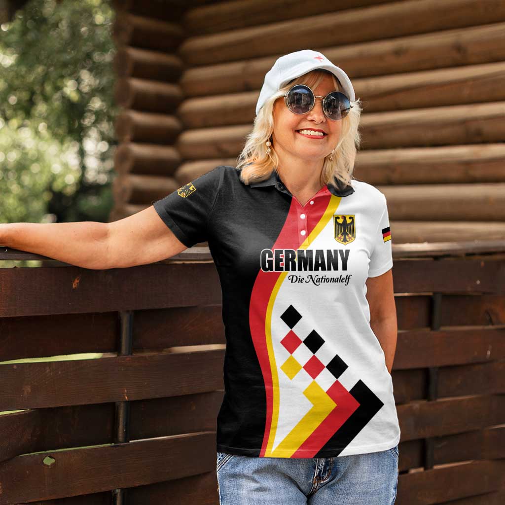 Custom Germany Football Women Polo Shirt Auf gehts Deutschland Girls - Wonder Print Shop