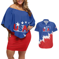 Custom USA Soccer Couples Matching Off Shoulder Short Dress and Hawaiian Shirt Always Possible Todo Es Posible - Wonder Print Shop