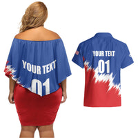 Custom USA Soccer Couples Matching Off Shoulder Short Dress and Hawaiian Shirt Always Possible Todo Es Posible - Wonder Print Shop