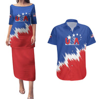 Custom USA Soccer Couples Matching Puletasi and Hawaiian Shirt Always Possible Todo Es Posible - Wonder Print Shop
