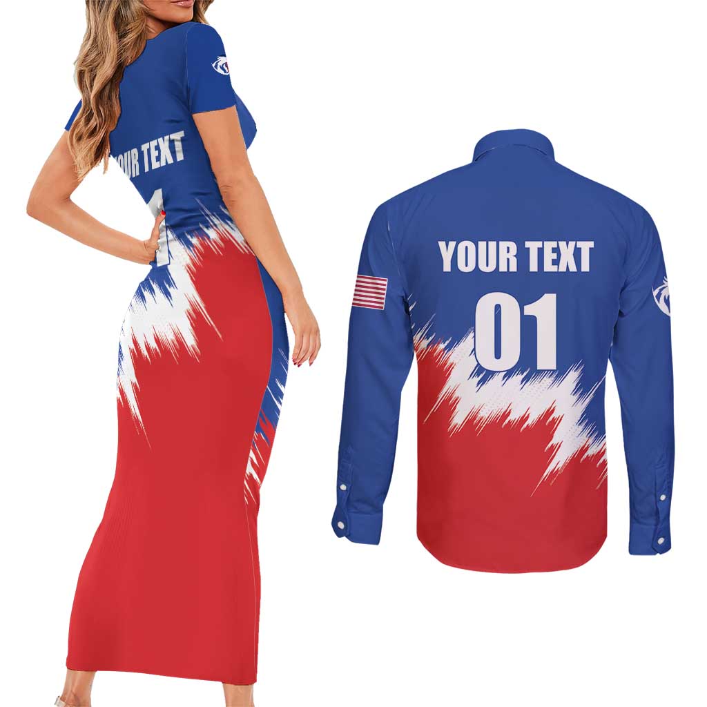 Custom USA Soccer Couples Matching Short Sleeve Bodycon Dress and Long Sleeve Button Shirt Always Possible Todo Es Posible - Wonder Print Shop