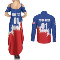 Custom USA Soccer Couples Matching Summer Maxi Dress and Long Sleeve Button Shirt Always Possible Todo Es Posible - Wonder Print Shop