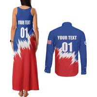 Custom USA Soccer Couples Matching Tank Maxi Dress and Long Sleeve Button Shirt Always Possible Todo Es Posible - Wonder Print Shop