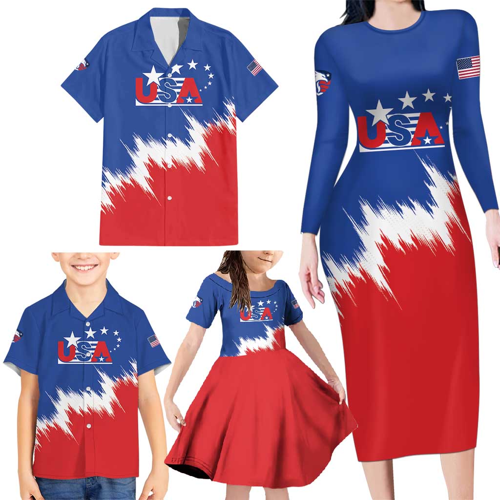 Custom USA Soccer Family Matching Long Sleeve Bodycon Dress and Hawaiian Shirt Always Possible Todo Es Posible - Wonder Print Shop