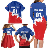 Custom USA Soccer Family Matching Long Sleeve Bodycon Dress and Hawaiian Shirt Always Possible Todo Es Posible - Wonder Print Shop