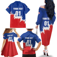 Custom USA Soccer Family Matching Off The Shoulder Long Sleeve Dress and Hawaiian Shirt Always Possible Todo Es Posible - Wonder Print Shop