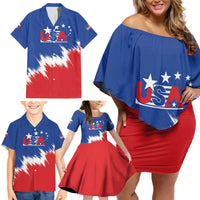 Custom USA Soccer Family Matching Off Shoulder Short Dress and Hawaiian Shirt Always Possible Todo Es Posible - Wonder Print Shop