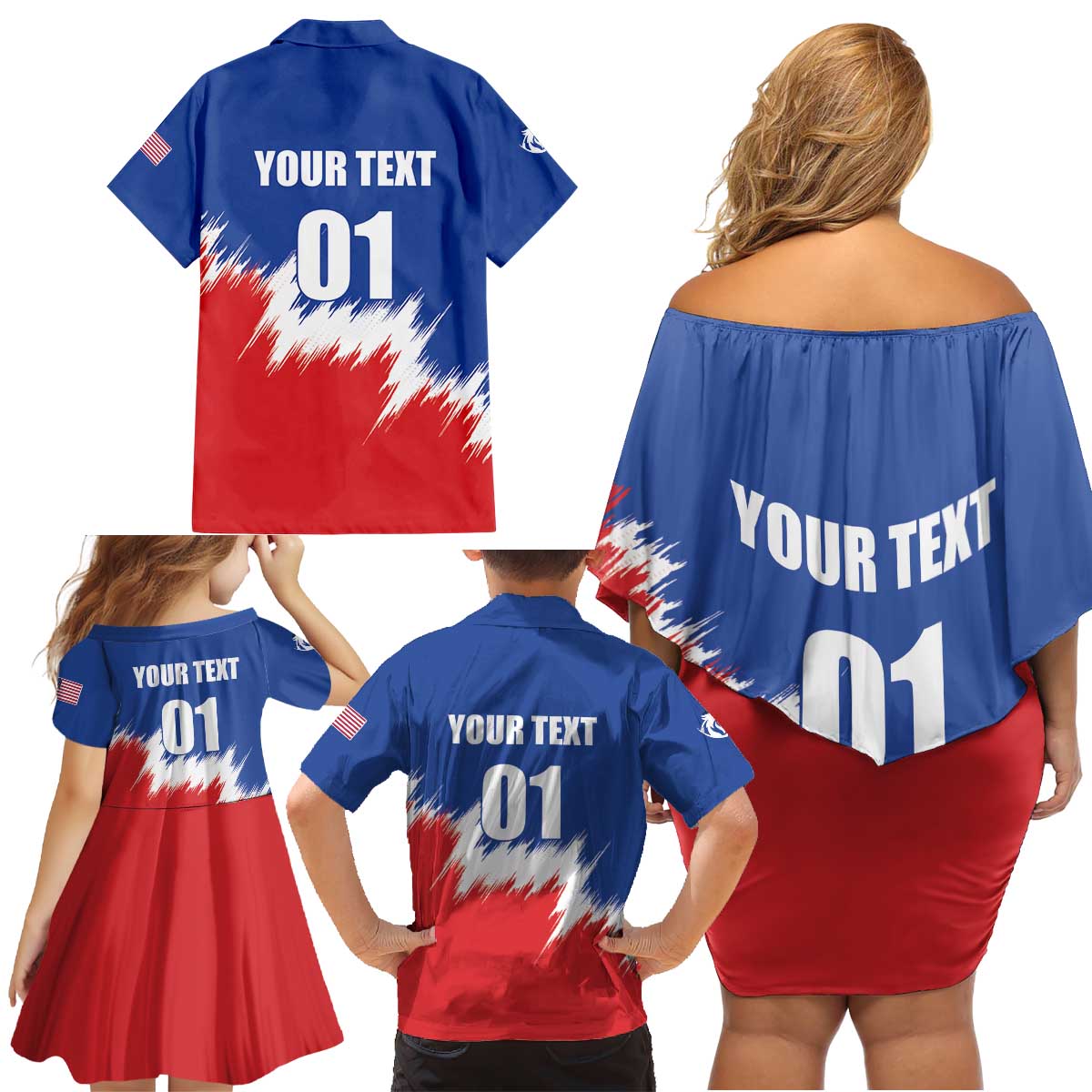 Custom USA Soccer Family Matching Off Shoulder Short Dress and Hawaiian Shirt Always Possible Todo Es Posible - Wonder Print Shop