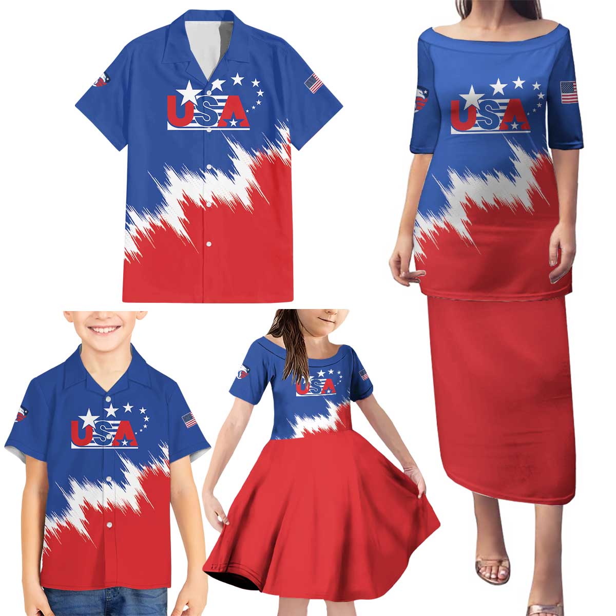 Custom USA Soccer Family Matching Puletasi and Hawaiian Shirt Always Possible Todo Es Posible - Wonder Print Shop