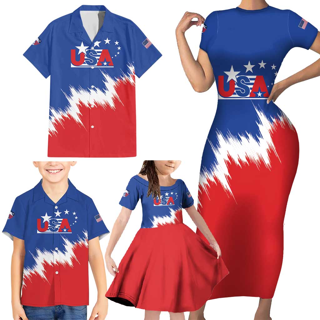Custom USA Soccer Family Matching Short Sleeve Bodycon Dress and Hawaiian Shirt Always Possible Todo Es Posible - Wonder Print Shop