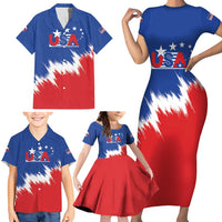 Custom USA Soccer Family Matching Short Sleeve Bodycon Dress and Hawaiian Shirt Always Possible Todo Es Posible - Wonder Print Shop