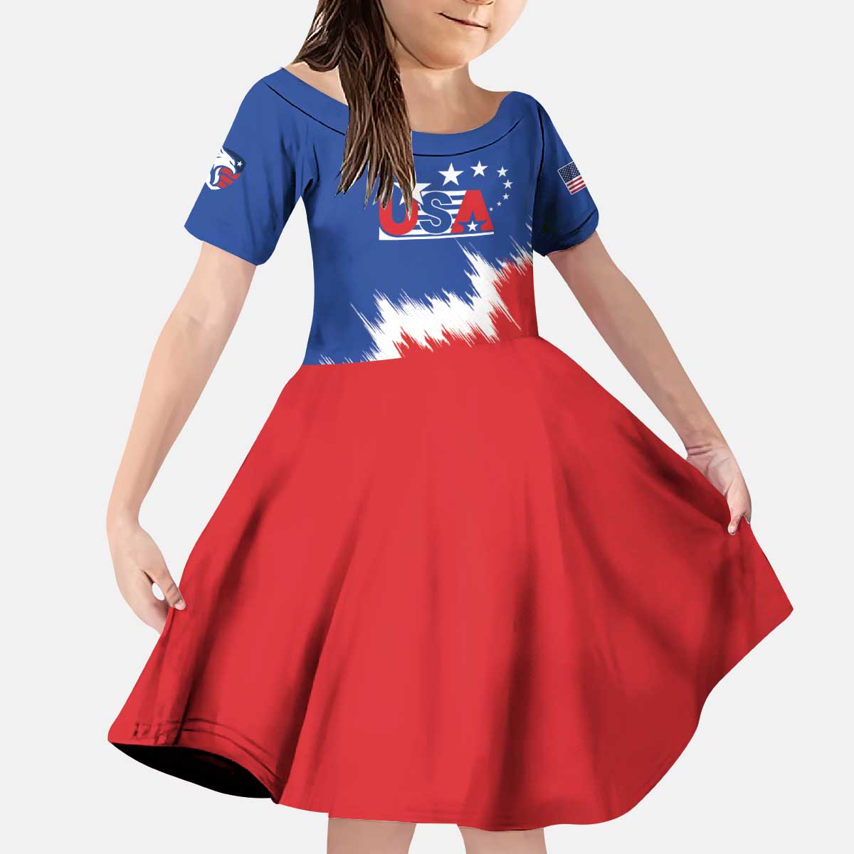 Custom USA Soccer Kid Short Sleeve Dress Always Possible Todo Es Posible - Wonder Print Shop