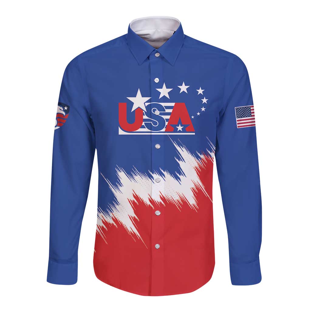 Custom USA Soccer Long Sleeve Button Shirt Always Possible Todo Es Posible - Wonder Print Shop