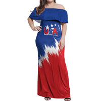 Custom USA Soccer Off Shoulder Maxi Dress Always Possible Todo Es Posible - Wonder Print Shop