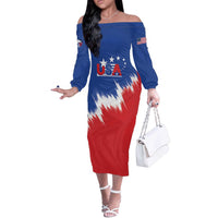 Custom USA Soccer Off The Shoulder Long Sleeve Dress Always Possible Todo Es Posible - Wonder Print Shop