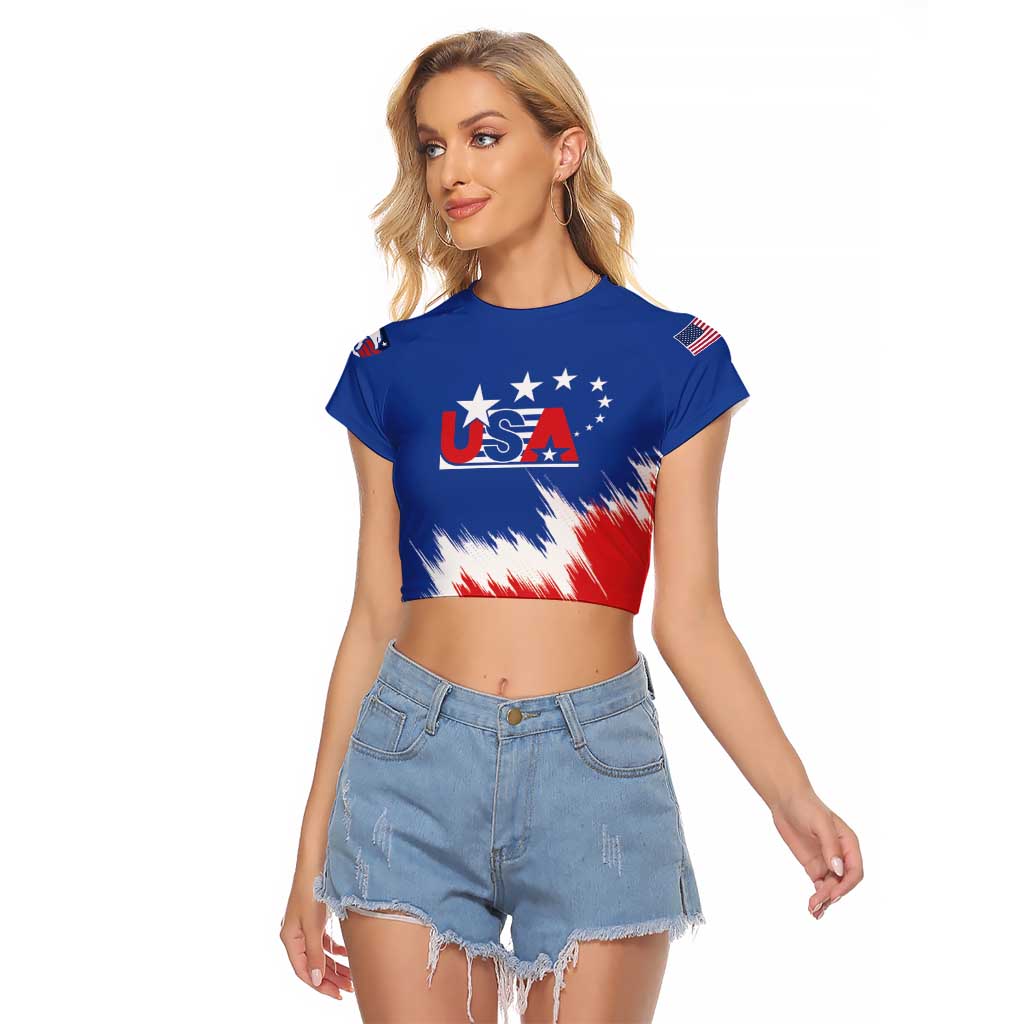 Custom USA Soccer Raglan Cropped T Shirt Always Possible Todo Es Posible - Wonder Print Shop