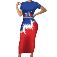 Custom USA Soccer Short Sleeve Bodycon Dress Always Possible Todo Es Posible - Wonder Print Shop