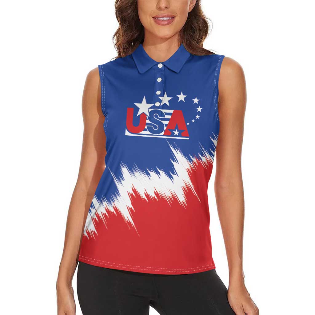 Custom USA Soccer Women Sleeveless Polo Shirt Always Possible Todo Es Posible - Wonder Print Shop