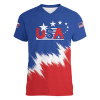 Custom USA Soccer Women V-Neck T-Shirt Always Possible Todo Es Posible - Wonder Print Shop