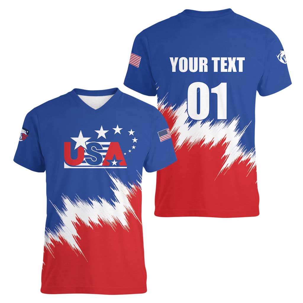 Custom USA Soccer Women V-Neck T-Shirt Always Possible Todo Es Posible - Wonder Print Shop