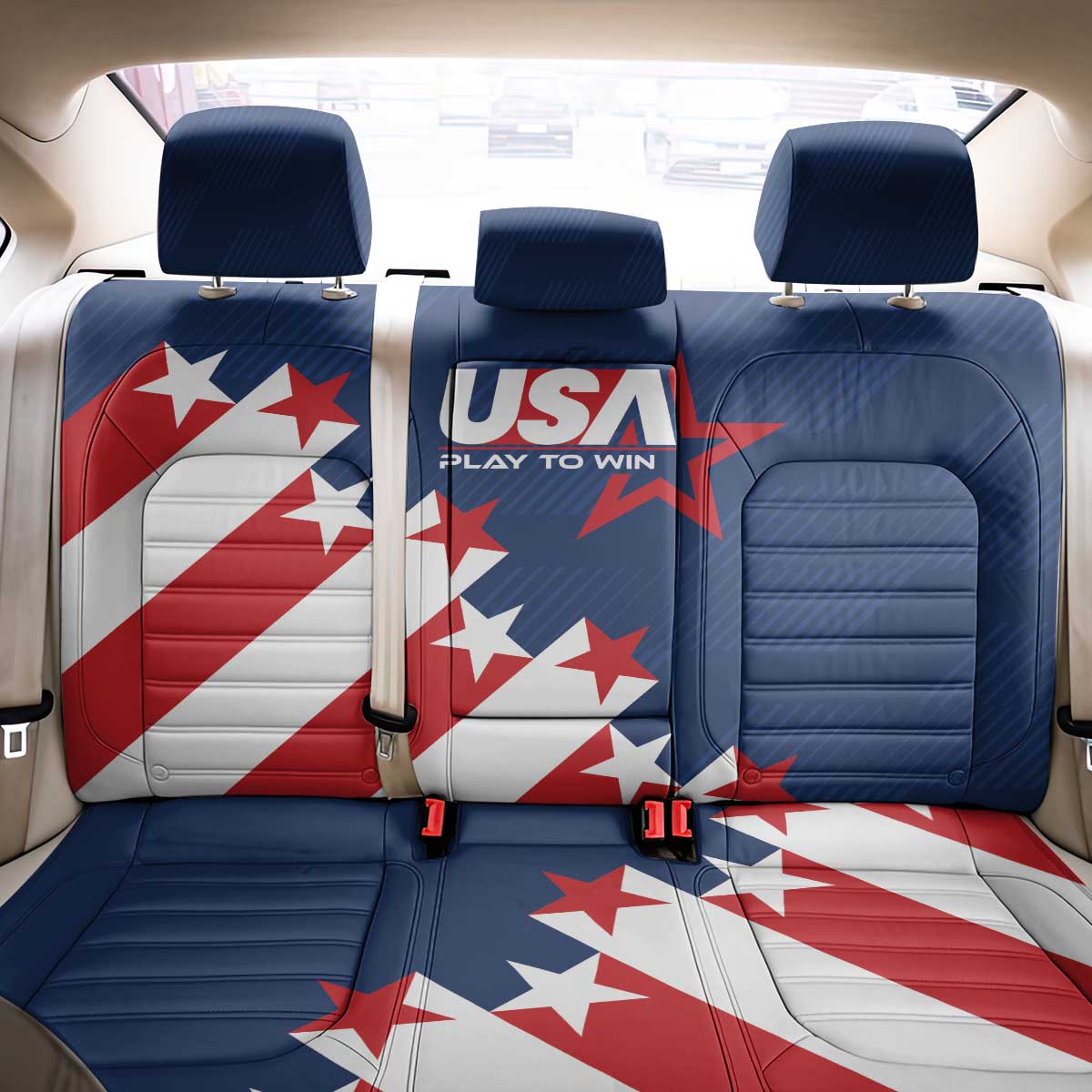USA Soccer Back Car Seat Cover Play To Win - Wonder Print Shop