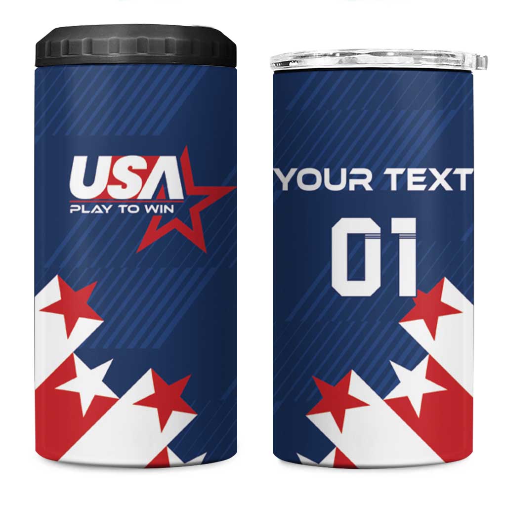 Custom USA Soccer 4 in 1 Can Cooler Tumbler Play To Win - Wonder Print Shop