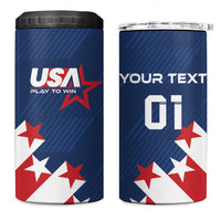 Custom USA Soccer 4 in 1 Can Cooler Tumbler Play To Win - Wonder Print Shop