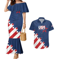 Custom USA Soccer Couples Matching Mermaid Dress and Hawaiian Shirt Play To Win - Wonder Print Shop
