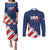 Custom USA Soccer Couples Matching Puletasi and Long Sleeve Button Shirt Play To Win - Wonder Print Shop