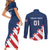 Custom USA Soccer Couples Matching Short Sleeve Bodycon Dress and Long Sleeve Button Shirt Play To Win - Wonder Print Shop