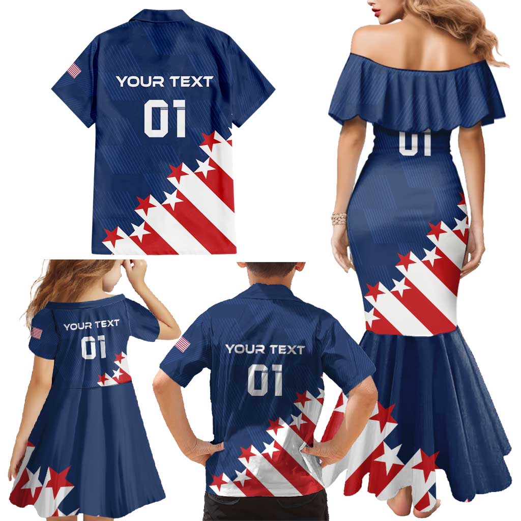 Custom USA Soccer Family Matching Mermaid Dress and Hawaiian Shirt Play To Win - Wonder Print Shop