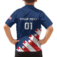 Custom USA Soccer Family Matching Off The Shoulder Long Sleeve Dress and Hawaiian Shirt Play To Win - Wonder Print Shop
