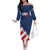 Custom USA Soccer Family Matching Off The Shoulder Long Sleeve Dress and Hawaiian Shirt Play To Win - Wonder Print Shop