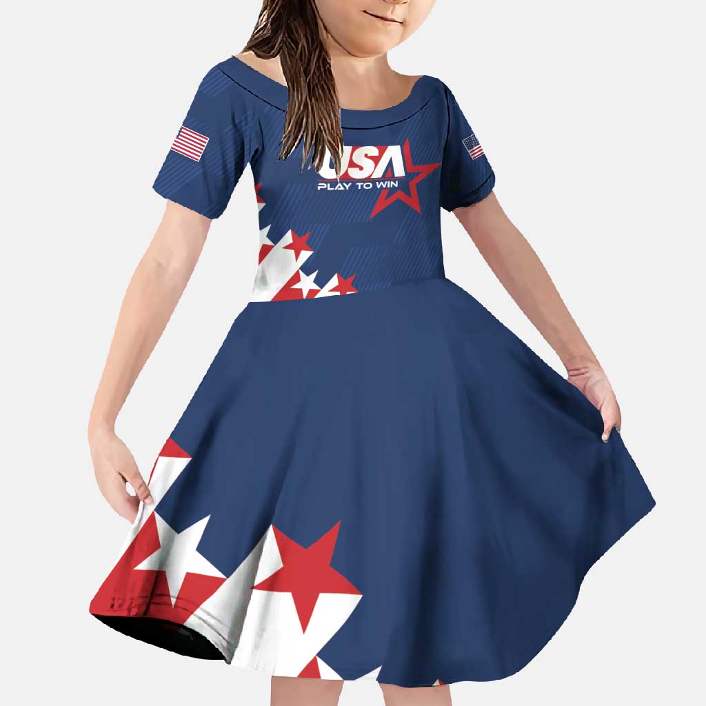 Custom USA Soccer Family Matching Off Shoulder Maxi Dress and Hawaiian Shirt Play To Win - Wonder Print Shop