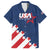 Custom USA Soccer Family Matching Off Shoulder Short Dress and Hawaiian Shirt Play To Win - Wonder Print Shop
