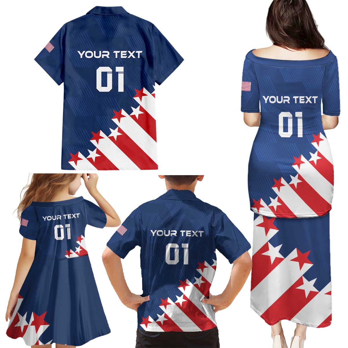 Custom USA Soccer Family Matching Puletasi and Hawaiian Shirt Play To Win - Wonder Print Shop