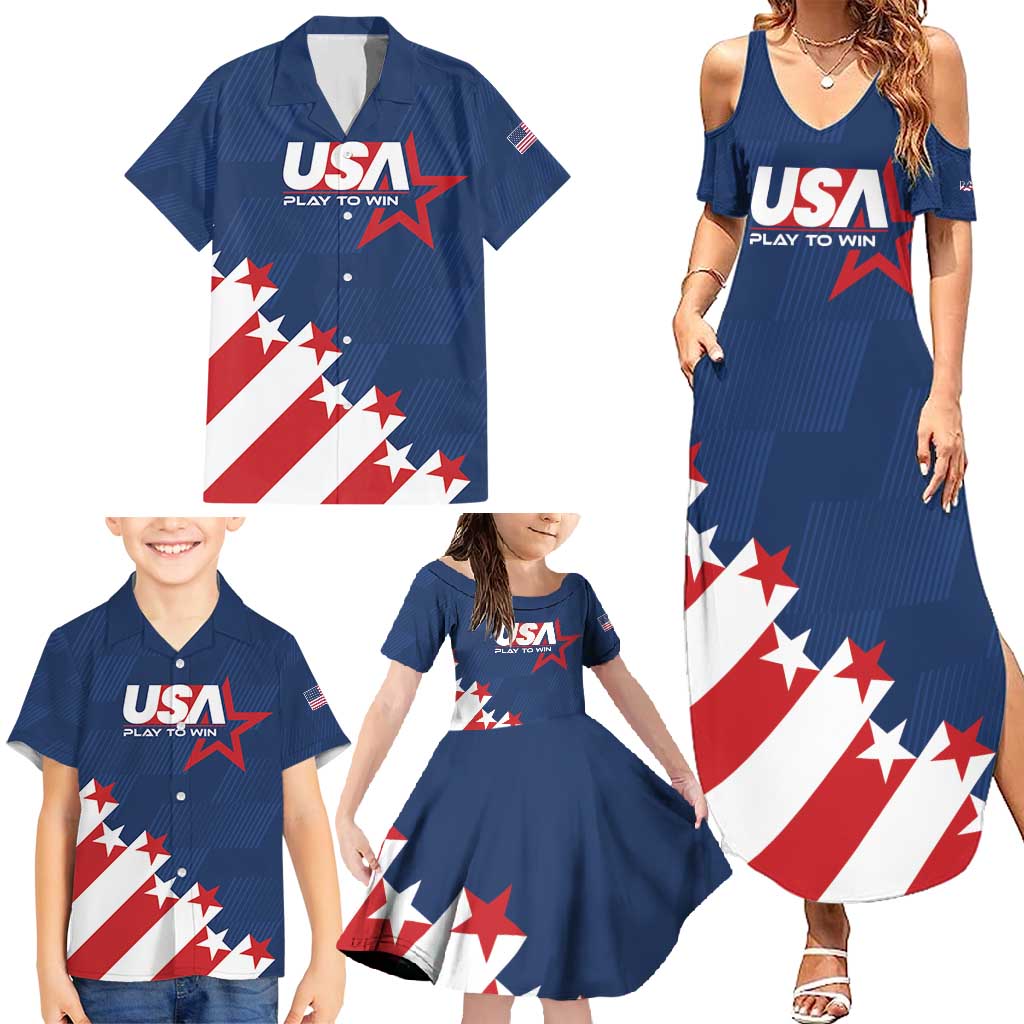 Custom USA Soccer Family Matching Summer Maxi Dress and Hawaiian Shirt Play To Win - Wonder Print Shop