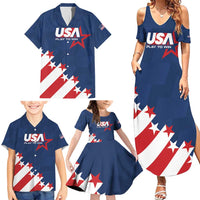 Custom USA Soccer Family Matching Summer Maxi Dress and Hawaiian Shirt Play To Win - Wonder Print Shop