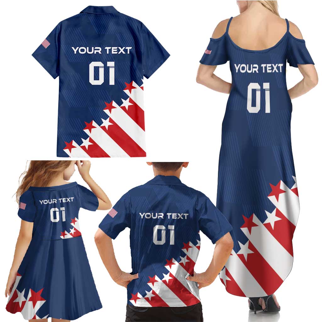 Custom USA Soccer Family Matching Summer Maxi Dress and Hawaiian Shirt Play To Win - Wonder Print Shop