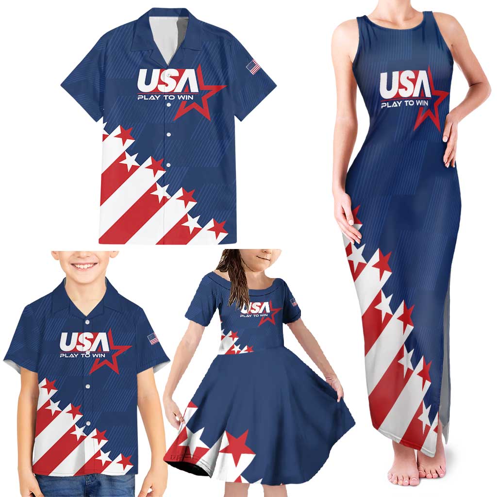 Custom USA Soccer Family Matching Tank Maxi Dress and Hawaiian Shirt Play To Win - Wonder Print Shop