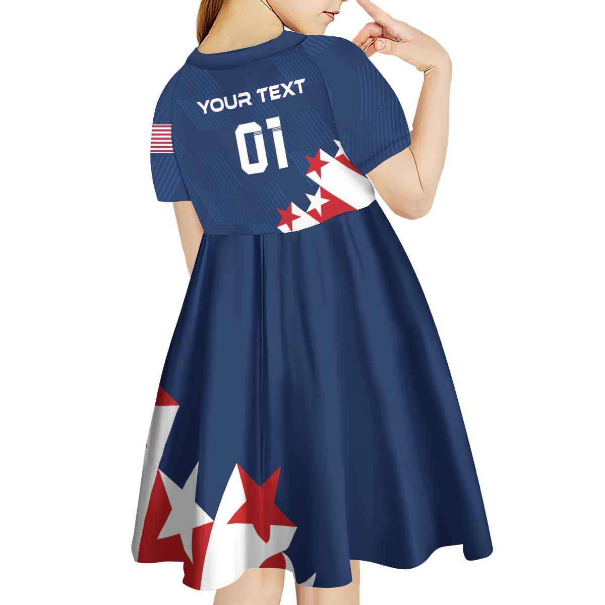 Custom USA Soccer Kid Short Sleeve Dress Play To Win - Wonder Print Shop