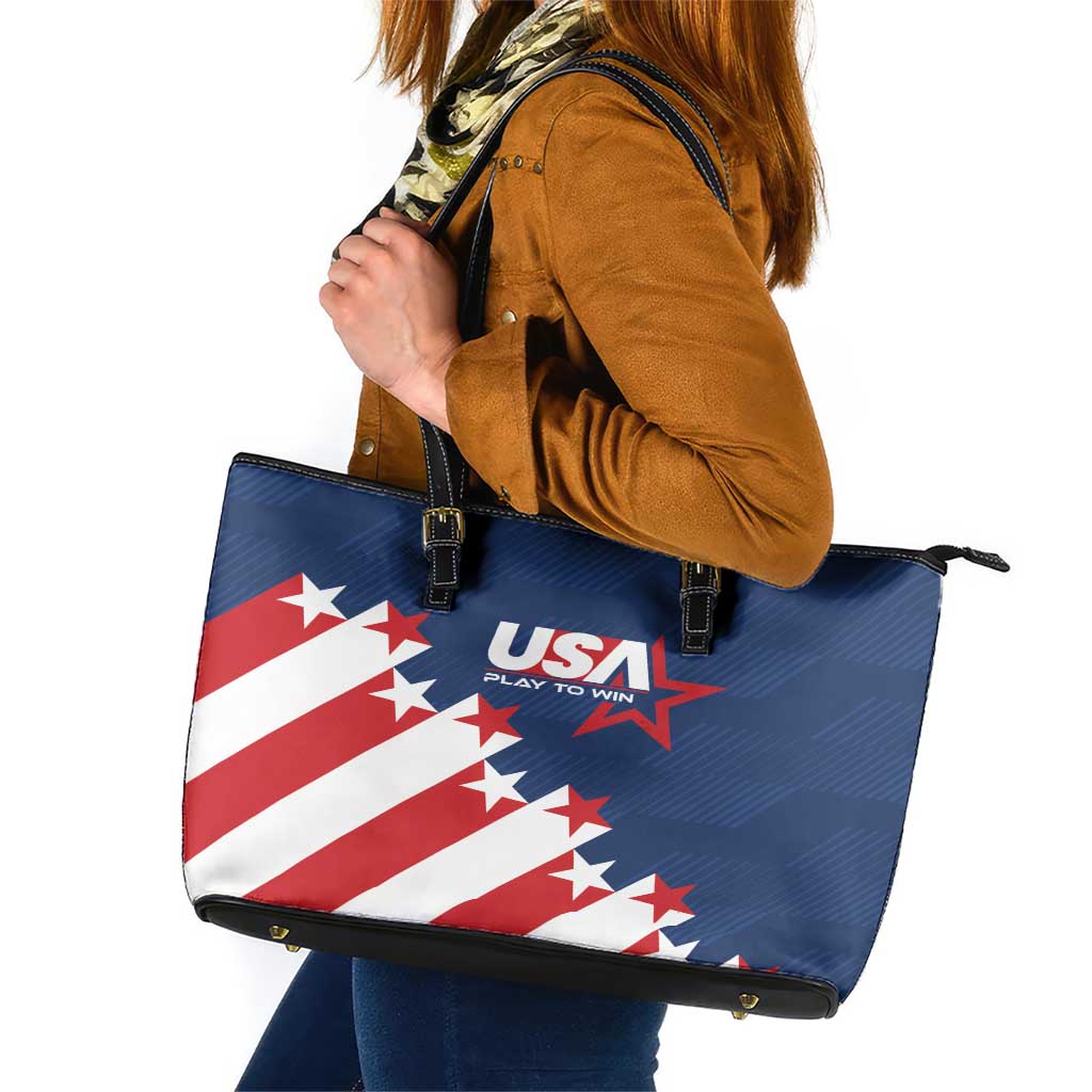 USA Soccer Leather Tote Bag Play To Win - Wonder Print Shop