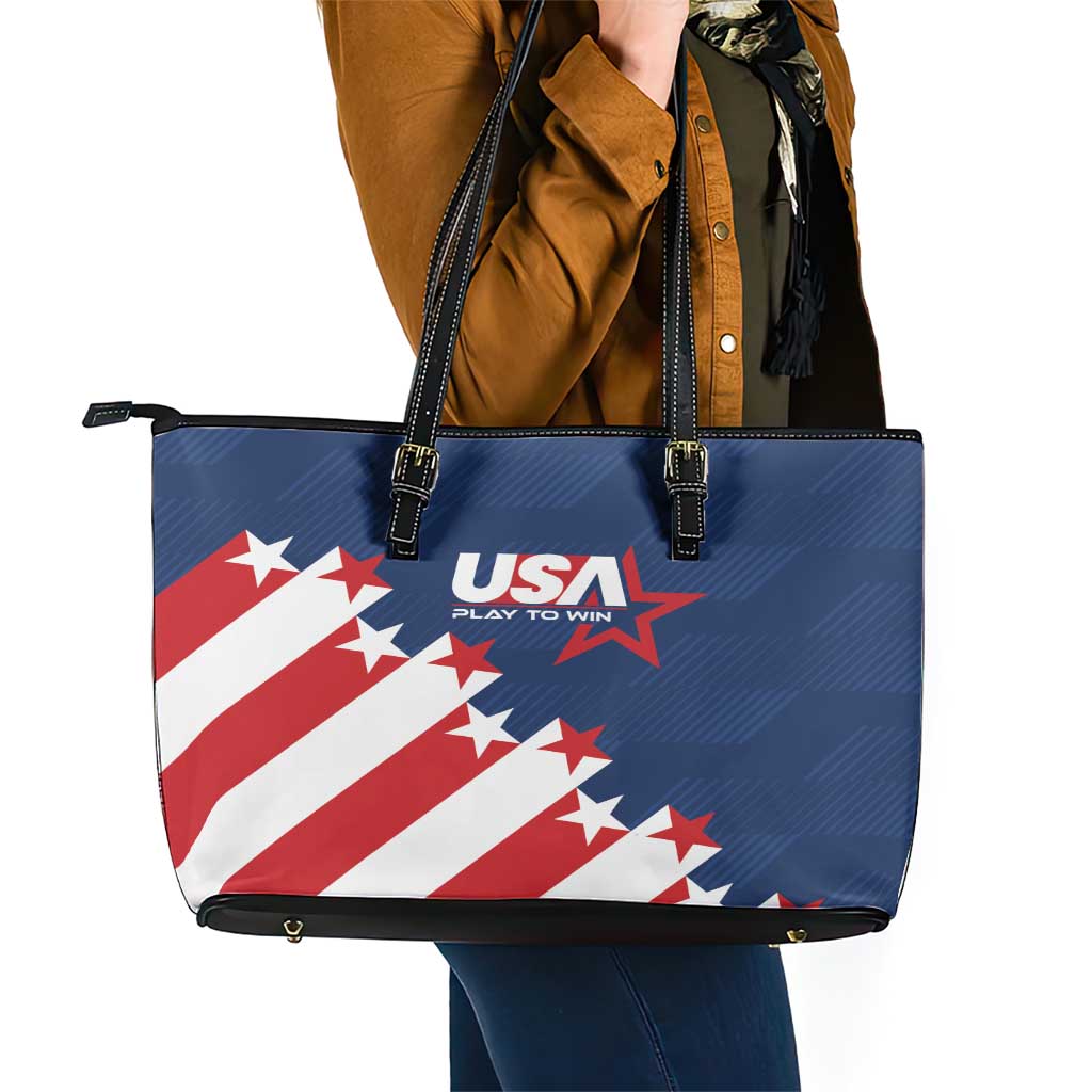 USA Soccer Leather Tote Bag Play To Win - Wonder Print Shop