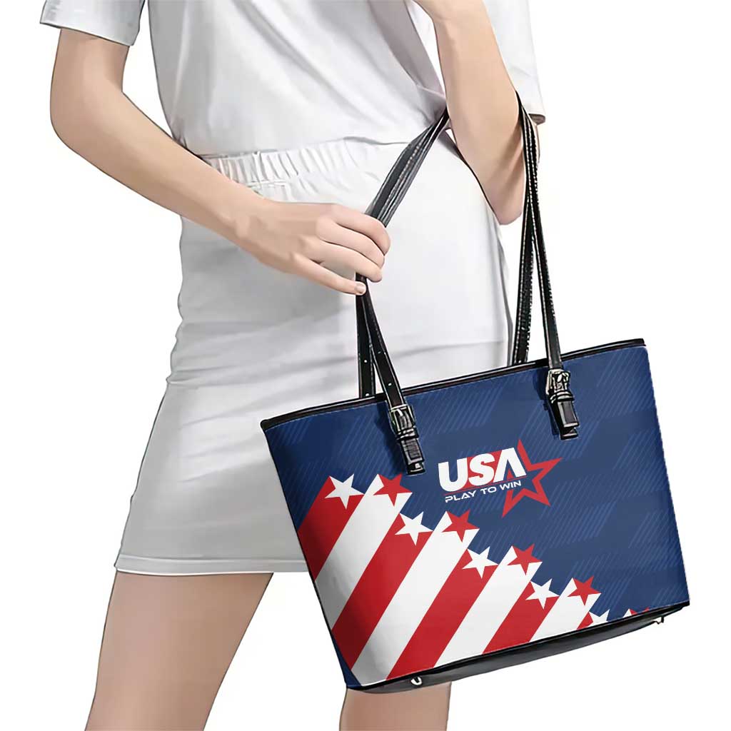 USA Soccer Leather Tote Bag Play To Win - Wonder Print Shop
