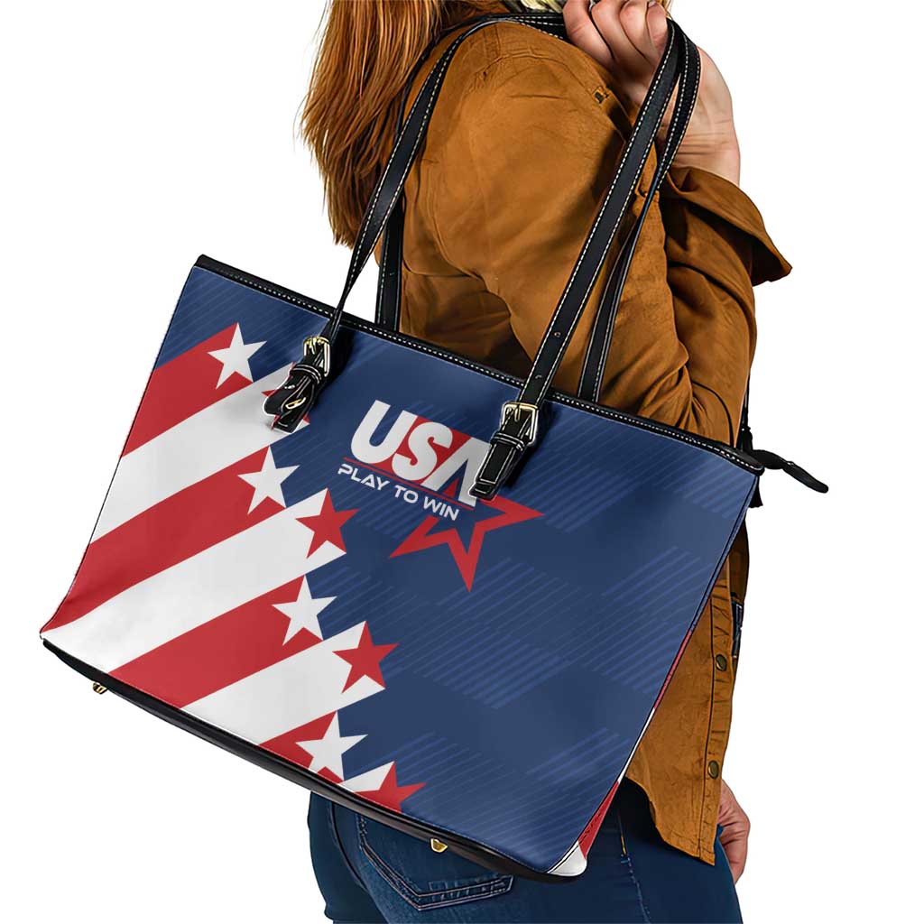 USA Soccer Leather Tote Bag Play To Win - Wonder Print Shop