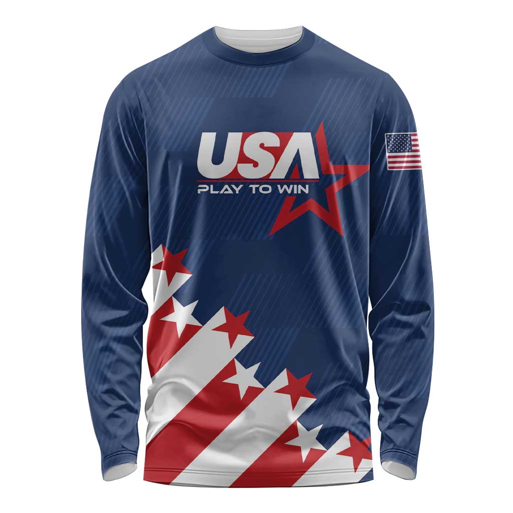 Custom USA Soccer Long Sleeve Shirt Play To Win - Wonder Print Shop