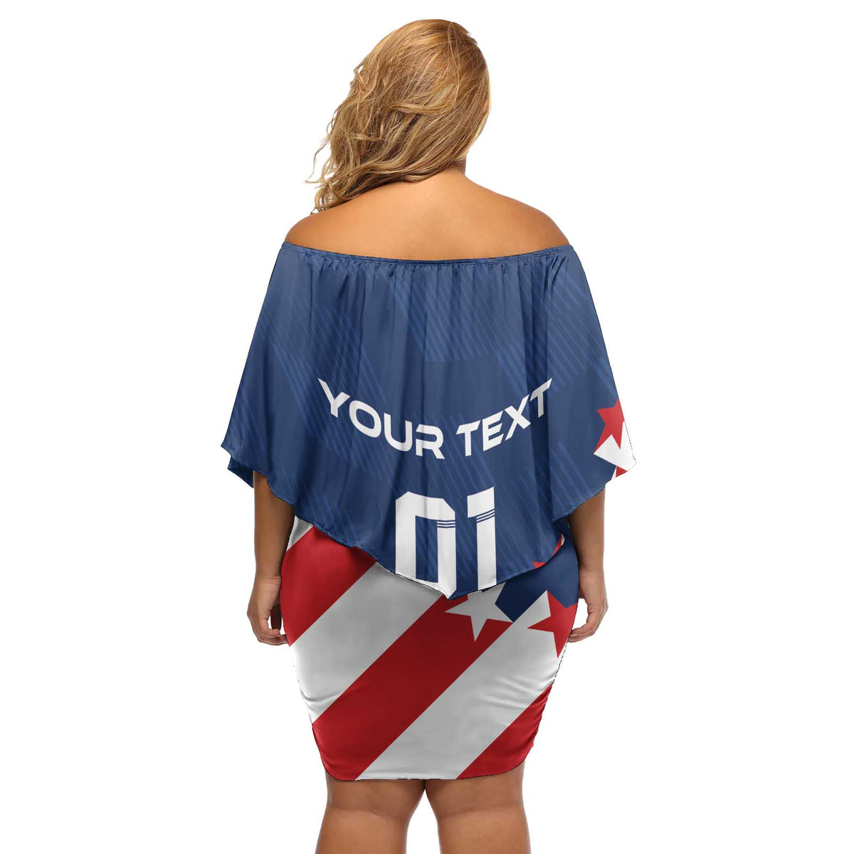 Custom USA Soccer Off Shoulder Short Dress Play To Win - Wonder Print Shop