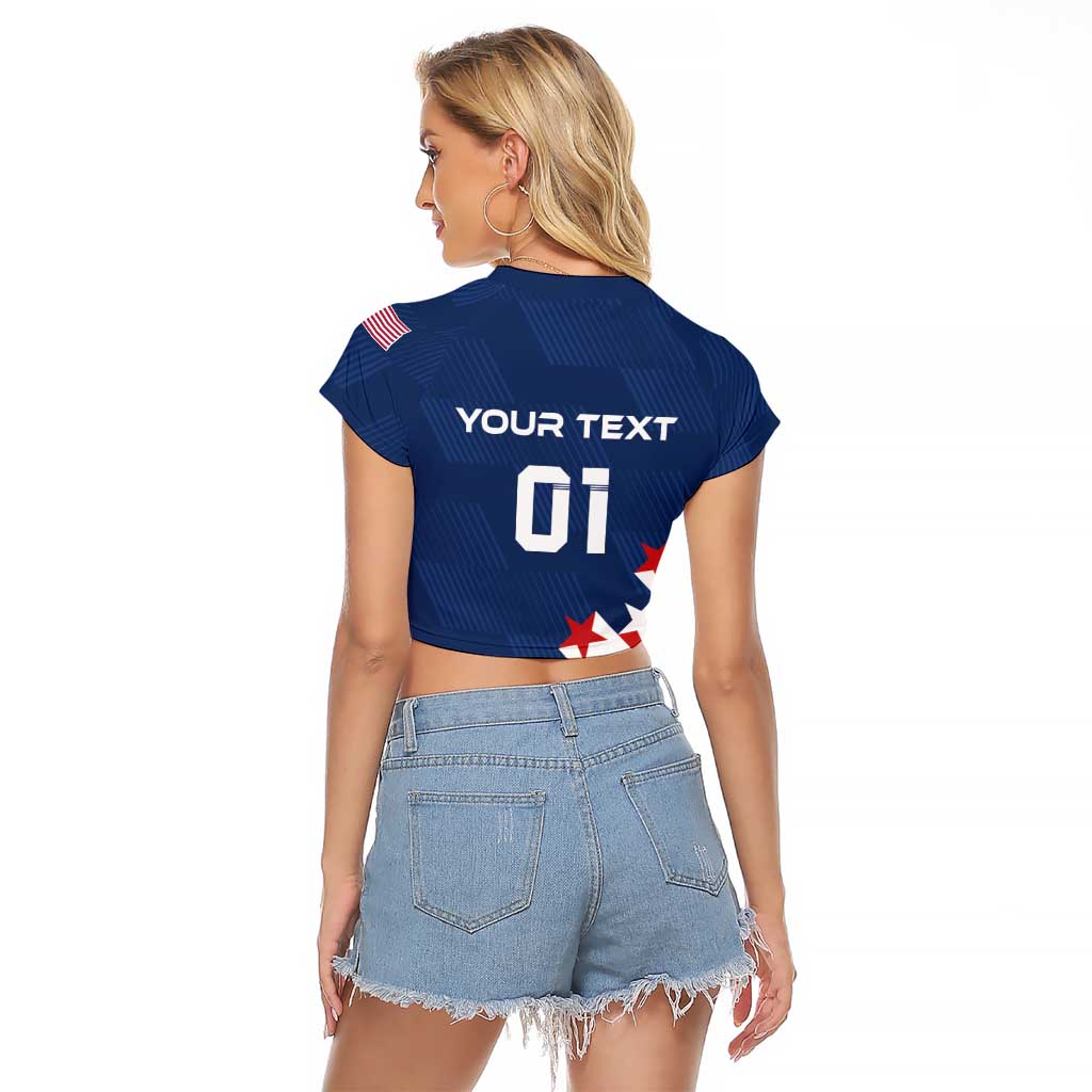 Custom USA Soccer Raglan Cropped T Shirt Play To Win - Wonder Print Shop